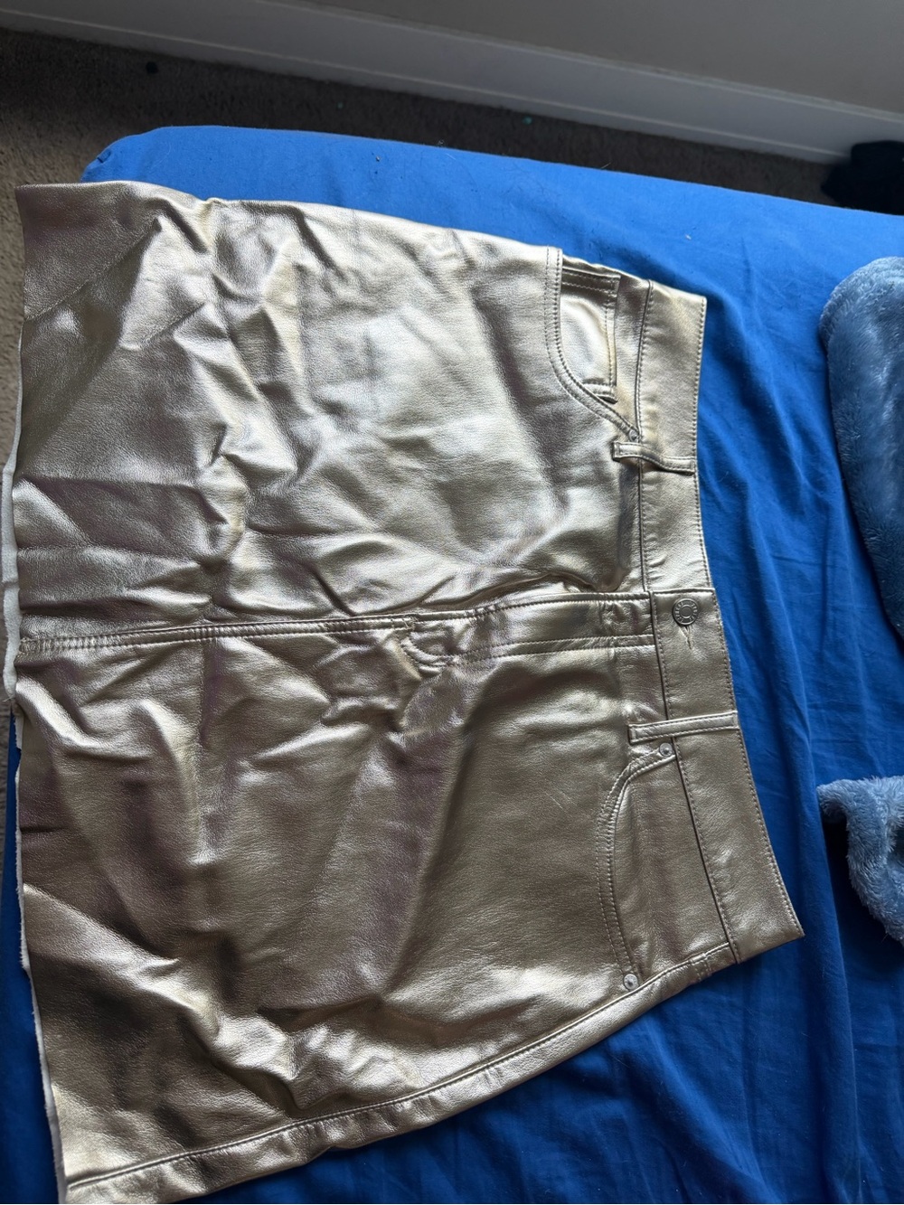 Express Metallic Gold Mini Skirt